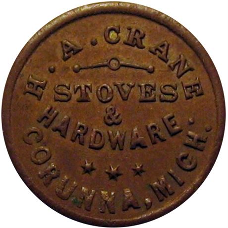 168  -  MI200A-4a R5 Raw AU Corunna Michigan Civil War Store Card