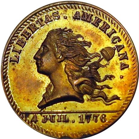 566  -  MILLER PA 187A  Raw MS64 Libertas Americana Philadelphia Merchant token
