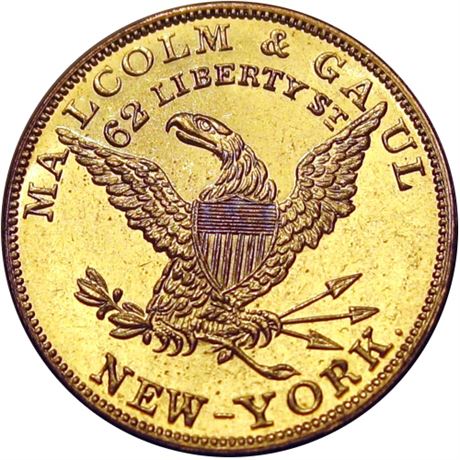 533  -  MILLER NY  516  Raw MS64  New York Merchant token