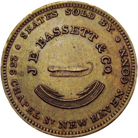 501  -  MILLER CT 15  Raw EF New Haven Connecticut Merchant token