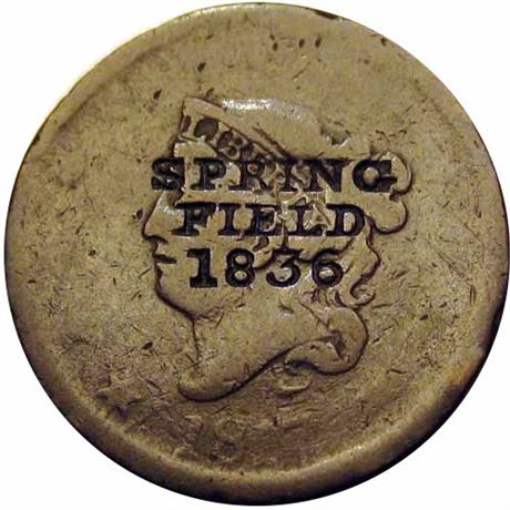 499  -  HT-592 R9 Raw VF Springfield Armory Counterstamped Hard Times token