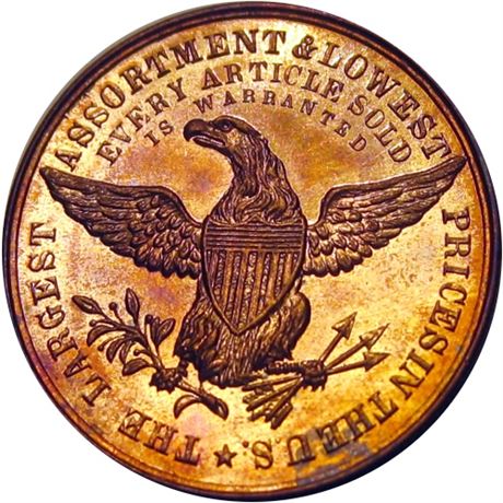 577  -  MILLER PA 370A  Raw MS63  Philadelphia Merchant token