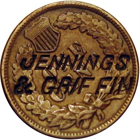 386  -  JENNINGS / & GRIFFIN on the reverse of an 1882 Indian Head Cent