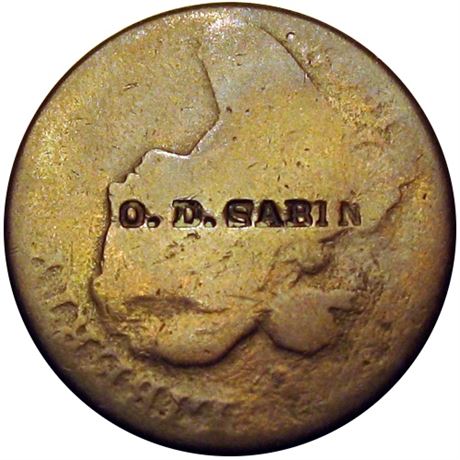 412  -  O. D. SABIN on the obverse of an 1802 Large Cent