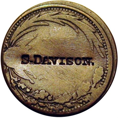 383  -  S. DAVISON on the reverse of an 1863 Civil War token 111/271