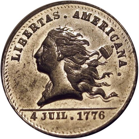 564  -  MILLER PA 113  Raw MS63 Libertas Americana Philadelphia Merchant token