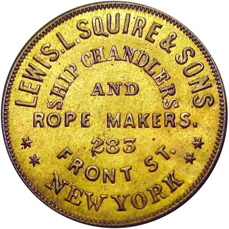 545  -  MILLER NY  835  Raw MS63 Brass New York Merchant token