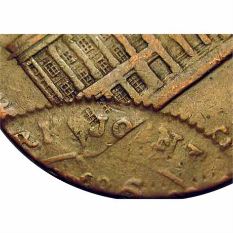 450  -  LOW  98 / HT-294 R1 Raw VF Details Wall Street New York Hard Times token