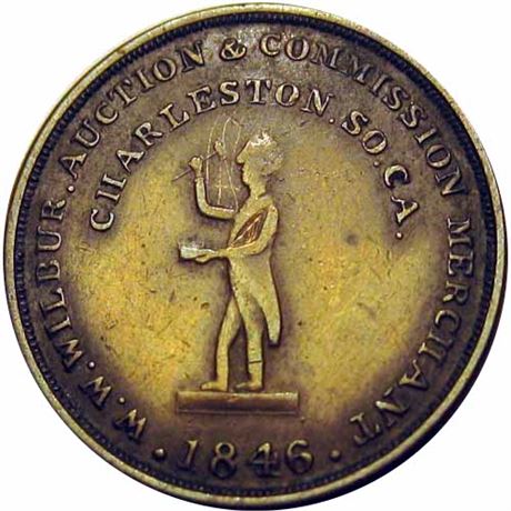 584  -  MILLER SC  8  Raw VF+ Details 1846 Charleston SC Merchant token