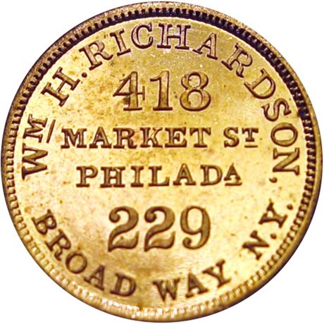 537  -  MILLER NY  658  Raw MS65  New York Merchant token