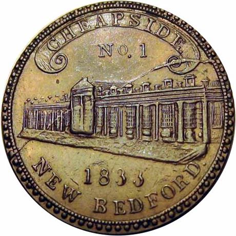 442  -  LOW  72 / HT-175 R6 Raw AU Details New Bedford MA Hard Times token