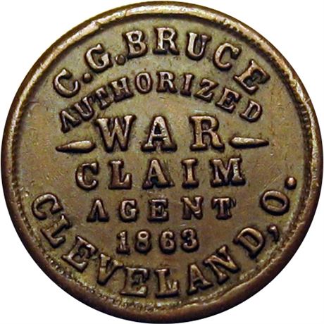 316  -  OH175C-7a R6 Raw EF+ Cleveland Ohio Civil War Store Card