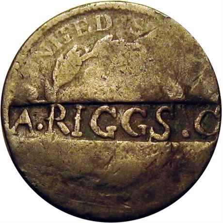 392  -  A. RIGGS.C in raised letters on the reverse of Large Cent