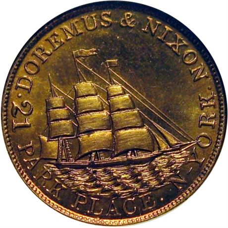 525  -  MILLER NY  227A  NGC MS64  New York Merchant token