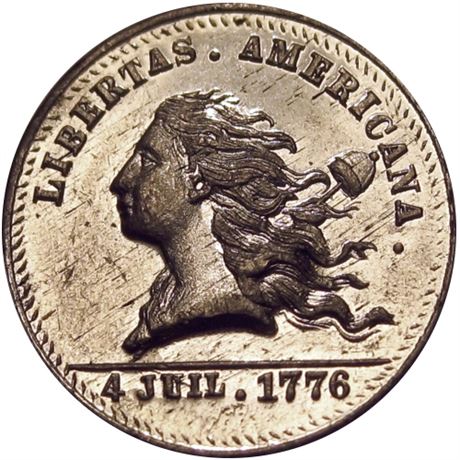 569  -  MILLER PA 206  Raw MS62 Libertas Americana Philadelphia Merchant token