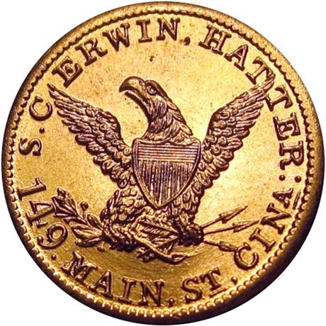 559  -  MILLER OH 11  Raw MS65 Cincinnati Ohio Merchant token