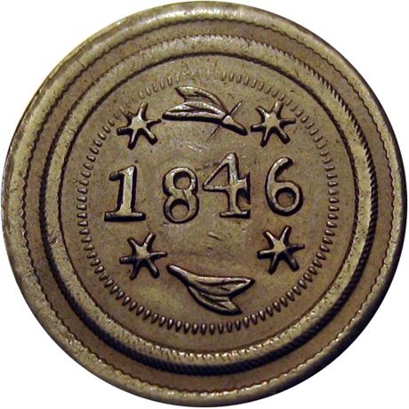 506  -  MILLER IL  8N  Raw EF+ 1846 Chicago Illinois Merchant token