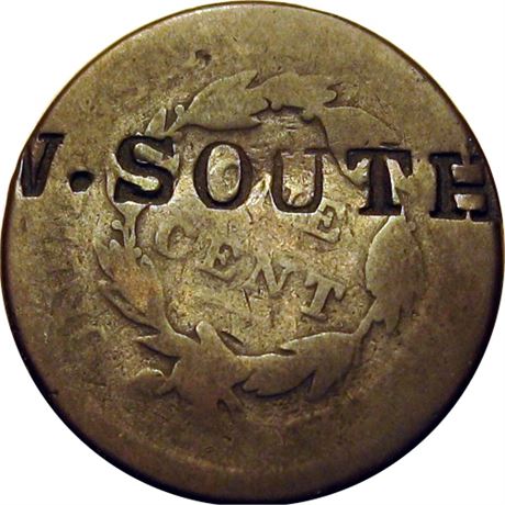 415  -  W. SOUTH on the reverse of an 1814 Large Cent