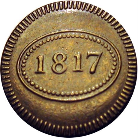 521  -  MILLER NY   41  Raw AU 1817 Park Theater New York Merchant token