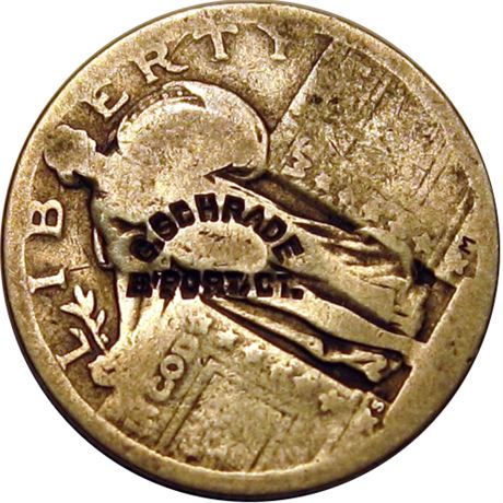 404  -  G. SCHRADE / B'PORT. CT.on the obverse of a Standing Liberty Quarter