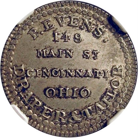 482  -  LOW 312 / HT-375 R6 NGC MS65 Cincinnati Ohio Hard Times token