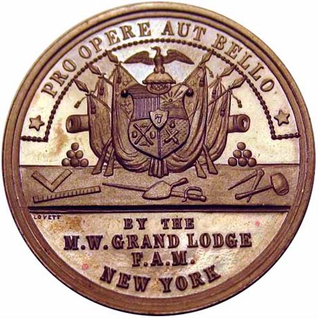 654  -  Lovett's Armory Seventh Regiment Medal  Raw MS64