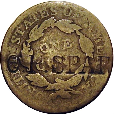 413  -  O. P. SPAR on the obverse of an 1817 Large Cent