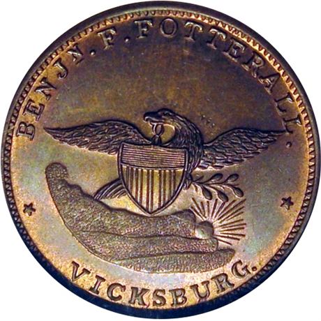 518  -  MILLER MS 3  NGC MS64 BN Vicksburg Mississippi Merchant token