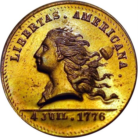 581  -  MILLER PA 577A  Raw MS64 Libertas Americana Philadelphia Merchant token