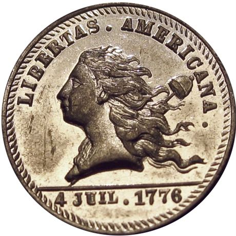 571  -  MILLER PA 300A  Raw MS64 Libertas Americana Philadelphia Merchant token