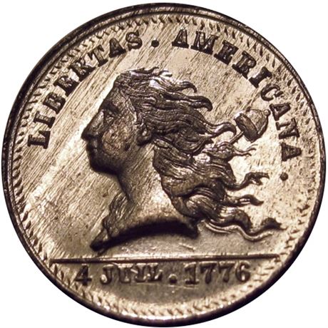 523  -  MILLER NY  201  Raw MS63 Libertas Americana New York Merchant token