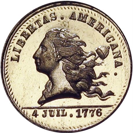 580  -  MILLER PA 526  Raw MS64 Libertas Americana Philadelphia Merchant token