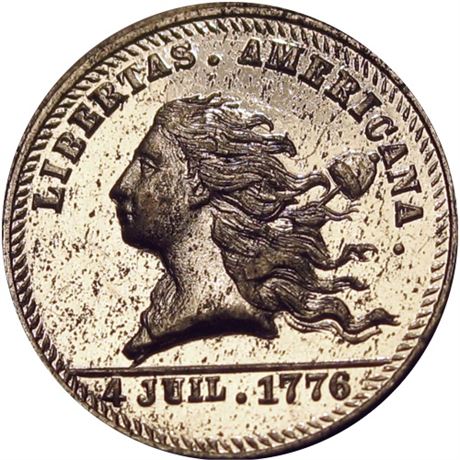 573  -  MILLER PA 317  Raw MS62 Libertas Americana Philadelphia Merchant token