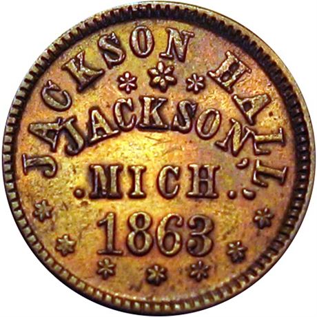 232  -  MI525C- 4a R9 Raw EF Details Jackson Michigan Civil War Store Card