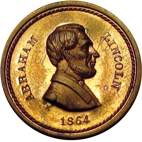 61  -  129/349 a R9 Raw MS64 Lincoln Patriotic Civil War token
