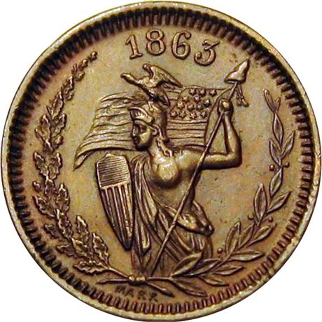 70  -  154/218 a R5 Raw AU Naked Amazon Patriotic Civil War token
