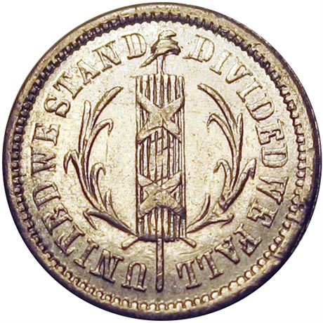 74  -  167/435 e R8 Raw AU Details White Metal Patriotic Civil War token
