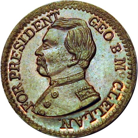 66  -  138A/150 a R6 Raw MS63 McClellan Patriotic Civil War token