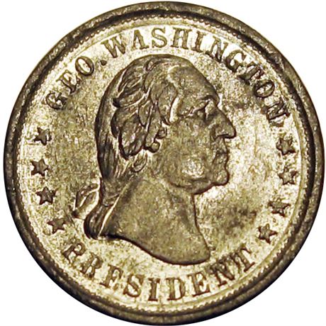 55  -  121/0 e Unlisted Raw EF+ Unique Washington Patriotic Civil War token