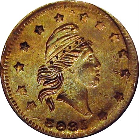 5  -    6B/  6B a R9 Raw AU Brockage Patriotic Civil War token