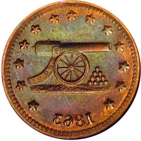 75  -  168/168 a R9 Raw AU Cannon Brockage Patriotic Civil War token