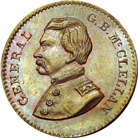 65  -  138/255 a R2 Raw MS63 McClellan Patriotic Civil War token