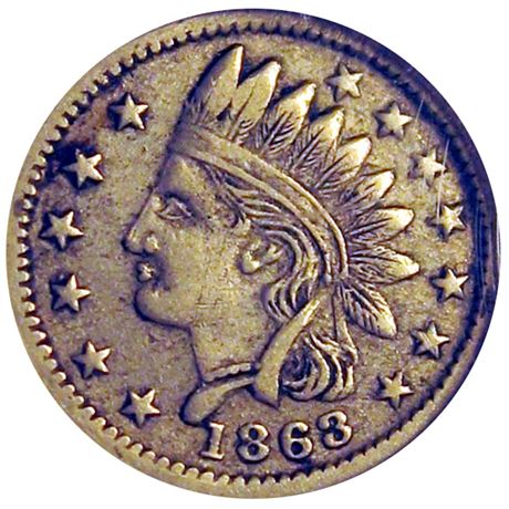 40  -   91/432 j R8 NGC AU53 German Silver Patriotic Civil War token