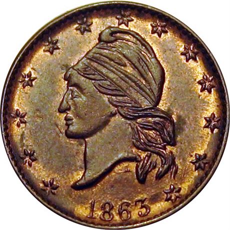 14  -   18/353 a  R3 Raw MS63  Patriotic Civil War token