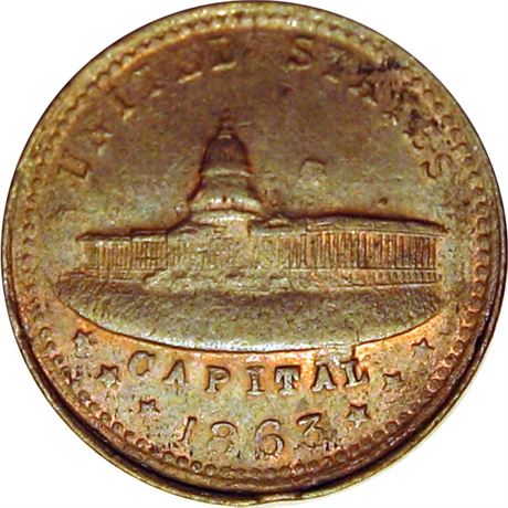 86  -  234/431 a R6 Raw EF+ Indiana Primitive Patriotic Civil War token