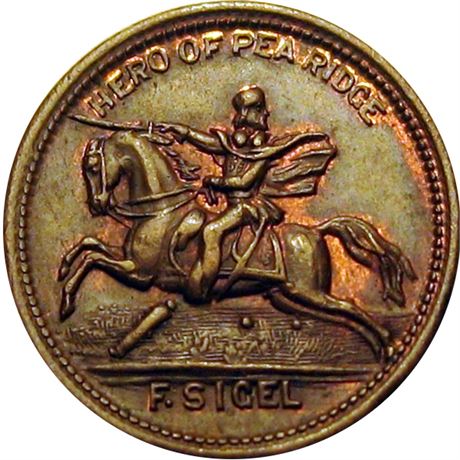 79  -  180/430 a R4 Raw AU+ Hero of Pea Ridge Patriotic Civil War token