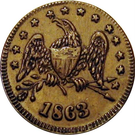 97  -  285/383 a R7 Raw EF  Patriotic Civil War token