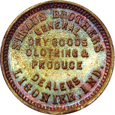 156  -  IN550I-3a R5 Raw MS63 Ligonier Indiana Civil War token