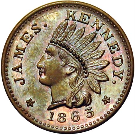 214  -  MI495A-1a R2 Raw MS63 Ionia Michigan Civil War token
