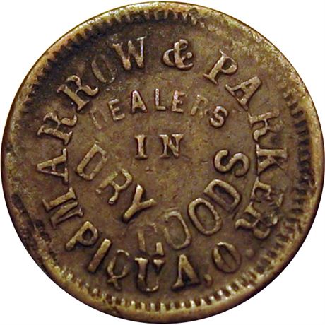 294  -  OH730D-1a R6 Raw EF Details Piqua Ohio Civil War token